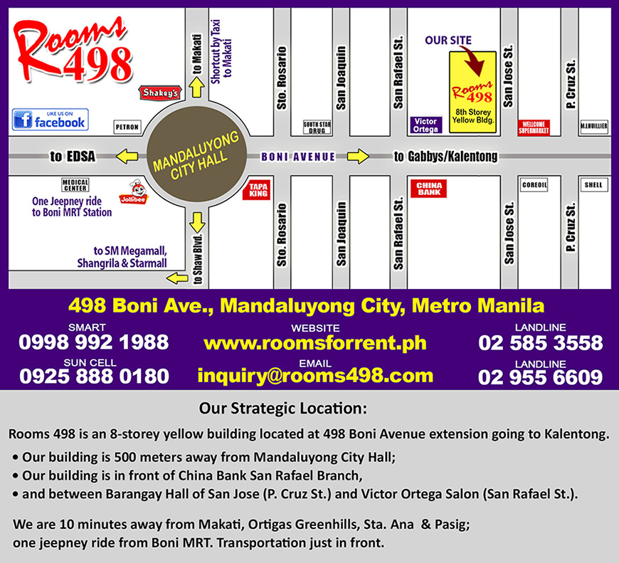 www.rooms498.com DAILY AND MONTHLY ROOM RENTALS Events & Party Venue /Wedding/Debut/Kids Birthday