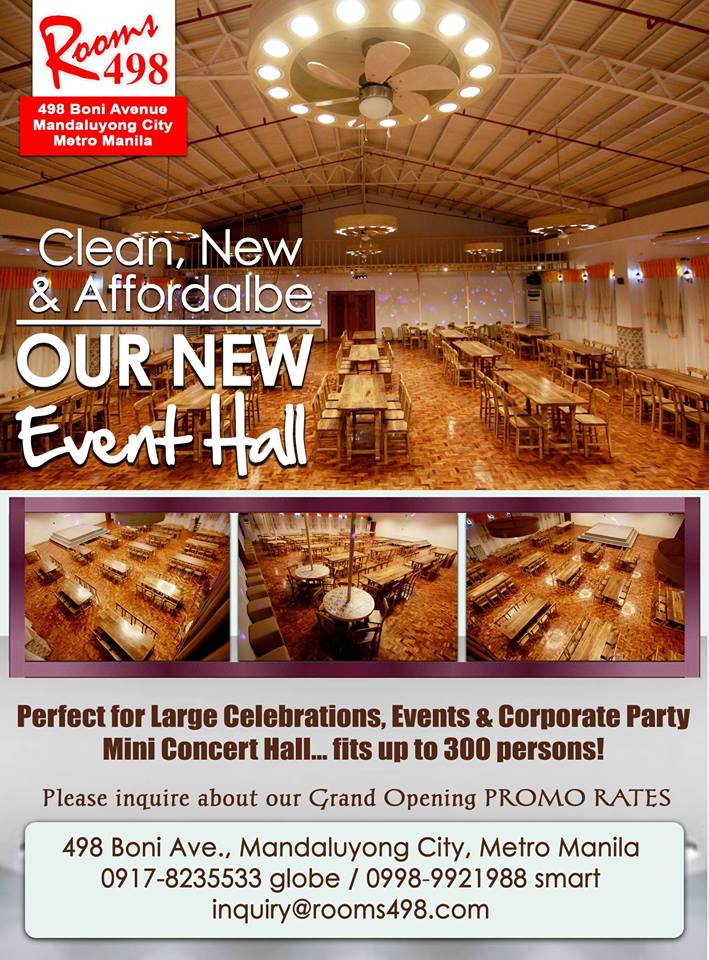 CONCERT HALL - AFFORDABLE EVENTS HALL WWW.ROOMS498.COM